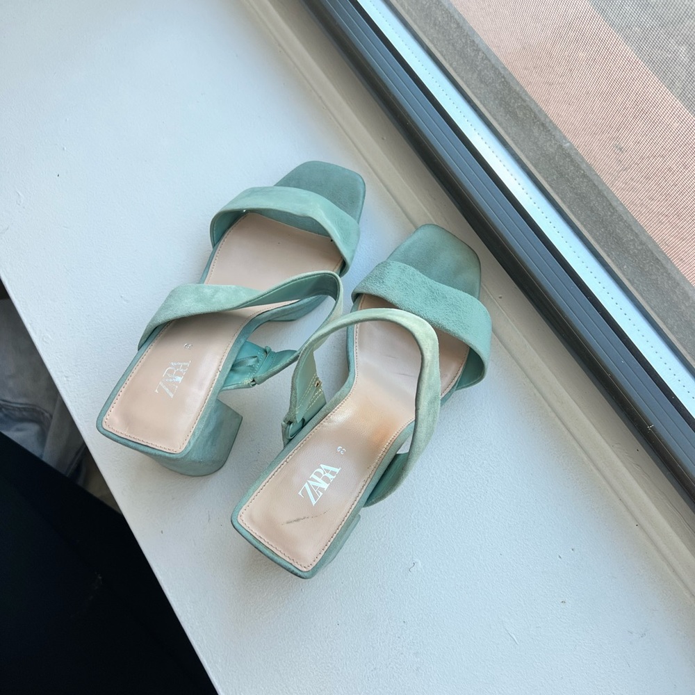 Turquoise Platform Heels - Picture 3 of 3